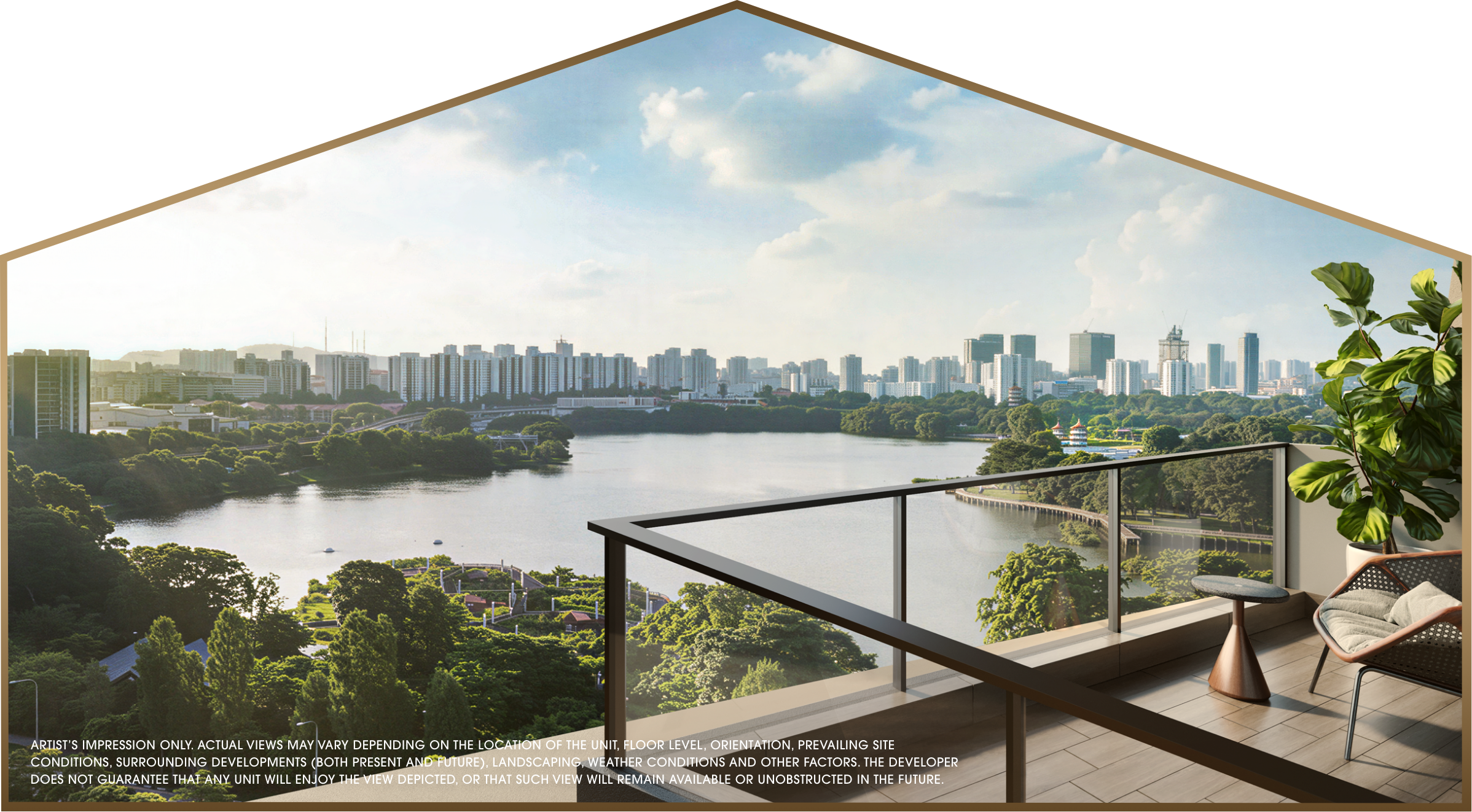 Tranquil primary suite with panoramic city views
