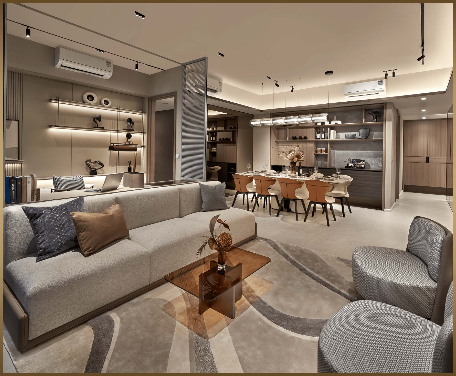 Spacious living and dining area at Lucerne Grand