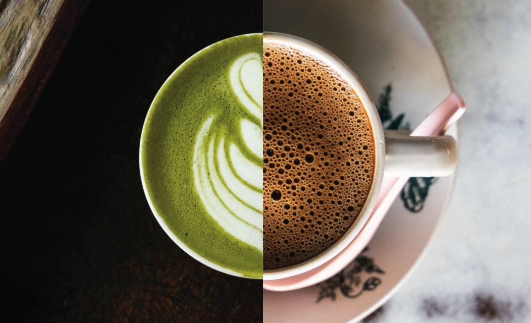 Artisanal matcha and coffee