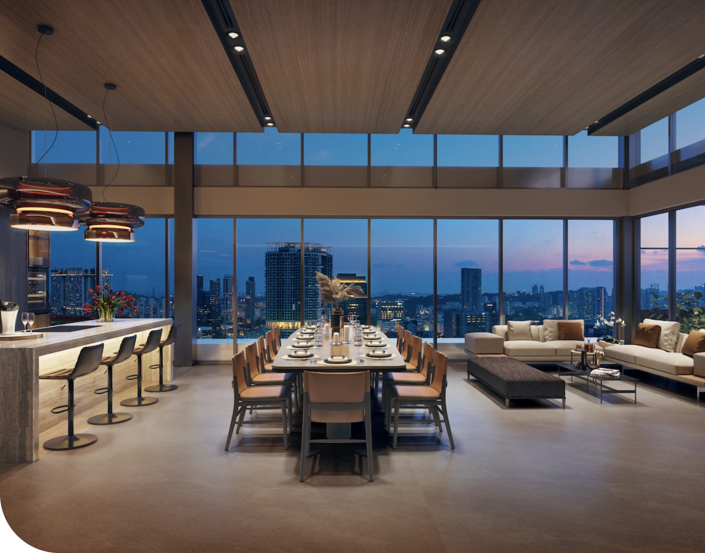 Experience dining at a fully-equipped kitchen for hosting and entertaining at Union Square Residences